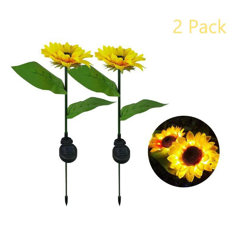 2/4/6 PCS Solar Sunflower Lights LED Waterproof Landscape Outdoor Pink Iolaus