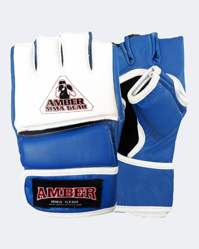 Amber Fight Gear Premium Leather MMA Amateur Competition Gloves: Lemon Odysseus