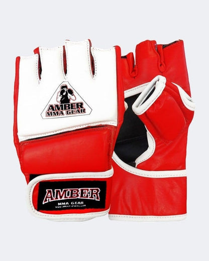 Amber Fight Gear Premium Leather MMA Amateur Competition Gloves: Lemon Odysseus