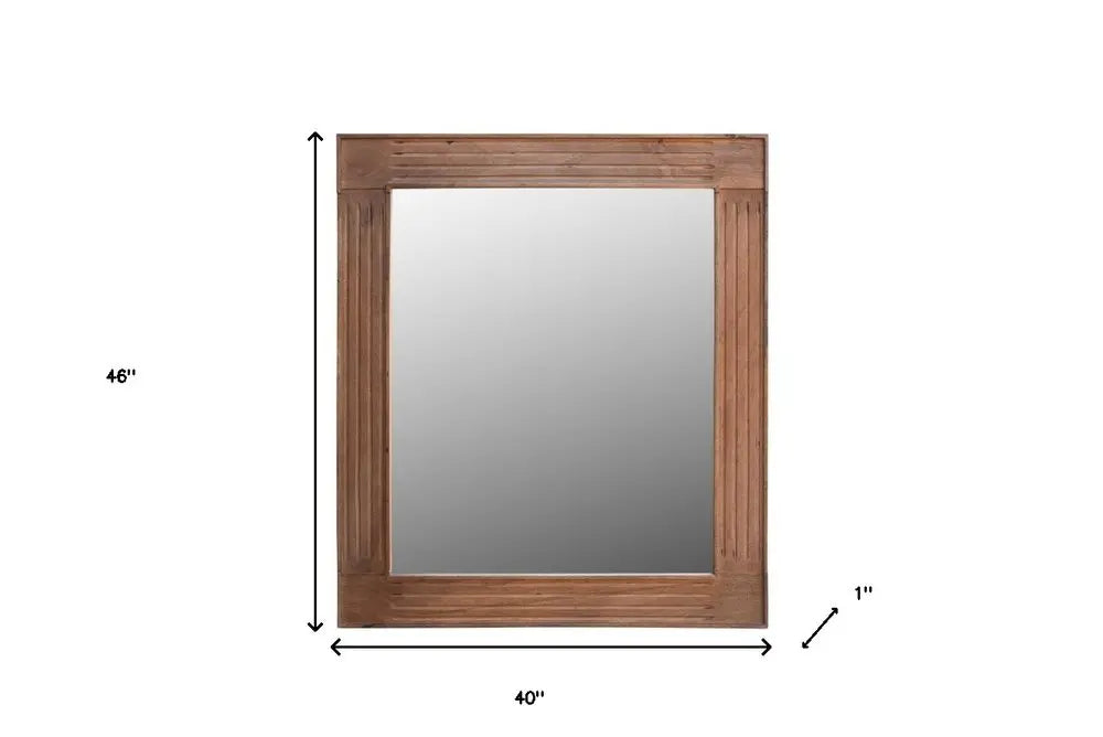 46&quot; Brown Dresser Solid Wood Mirror White Diomedes