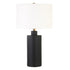 25" Black Ceramic Table Lamp With White Drum Shade White Diomedes