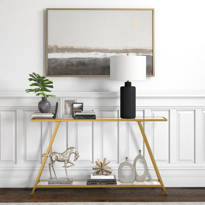 25&quot; Black Ceramic Table Lamp With White Drum Shade White Diomedes