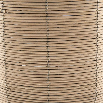 27&quot; Natural Rattan Table Lamp With White Drum Shade White Diomedes
