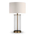 28" Brass Glass Table Lamp With White Drum Shade White Diomedes