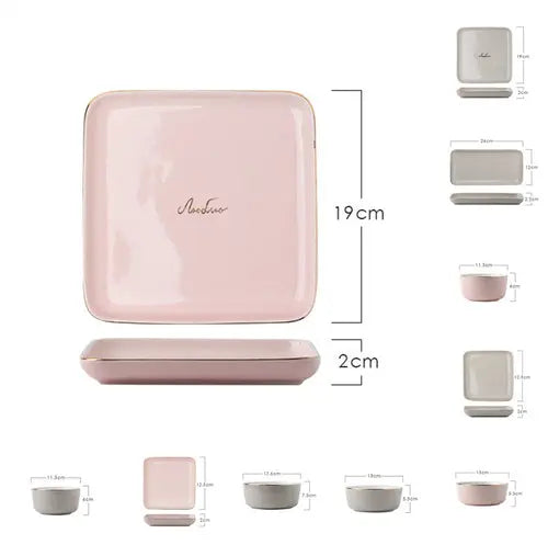 Light Luxury Ceramic Tableware Couple Tableware Crimson Medea