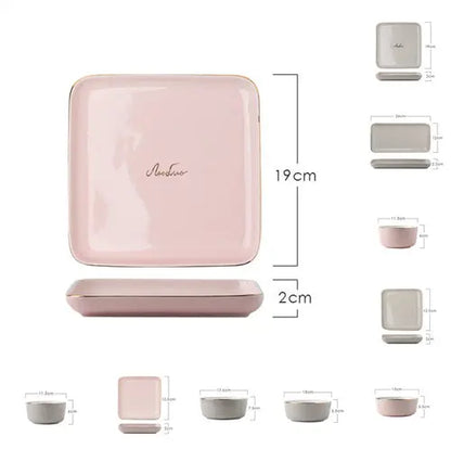 Light Luxury Ceramic Tableware Couple Tableware Crimson Medea