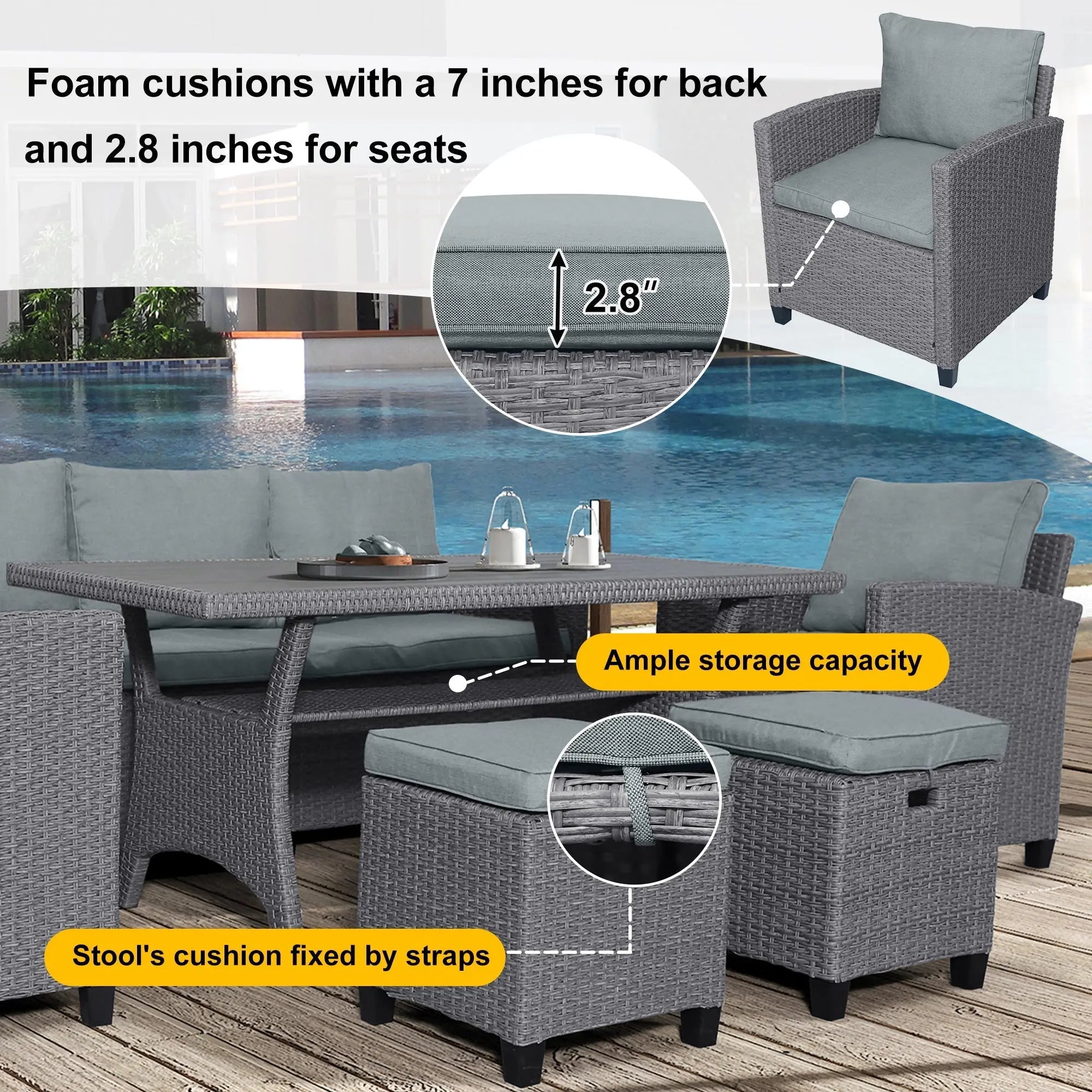 Outdoor Rattan Wicker Set