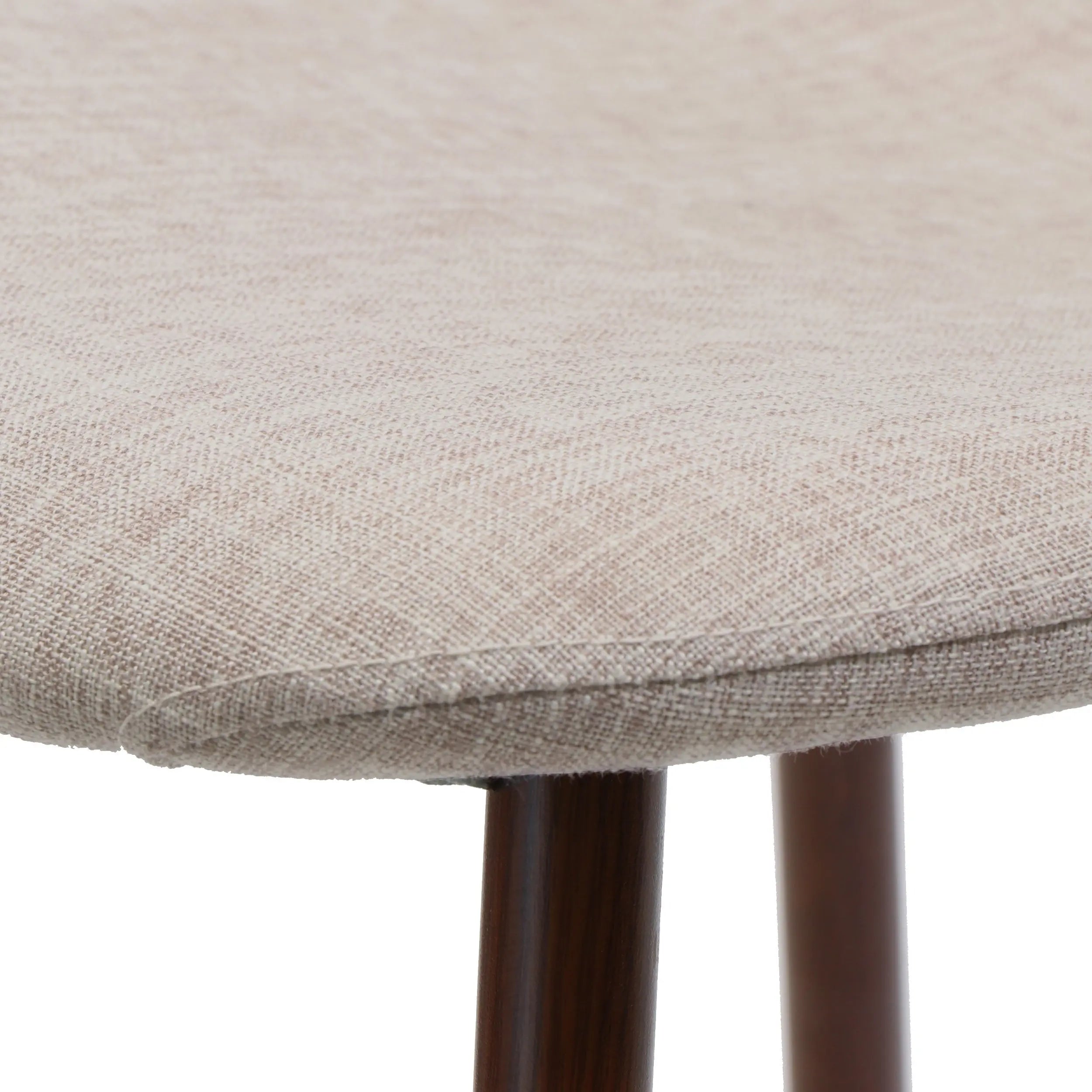 Elegant Wheat Fabric Dining Chair Set with Iron Legs and Dark Walnut Sangria Beech