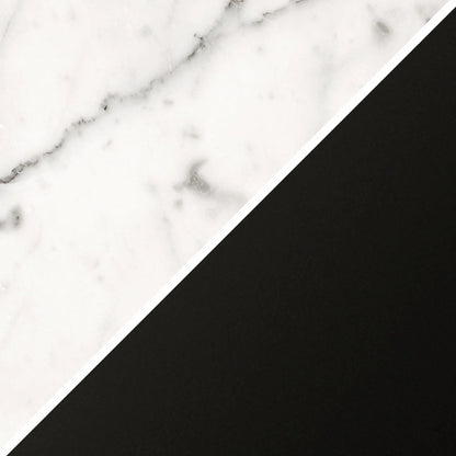 24&quot; Black and White Marble and Metal Cylinder Table Lamp With White White Diomedes