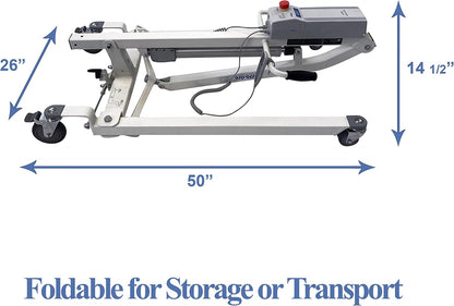 Electric Patient Lift - Rhino Lift with Manual Low Base - with Shower Full Sling(Medium), 450 Lb. Weight Capacity.