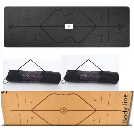 Non Slip TPE Yoga Mat Position Line Beginner Pink Lucy
