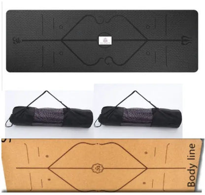 Non Slip TPE Yoga Mat Position Line Beginner Pink Lucy
