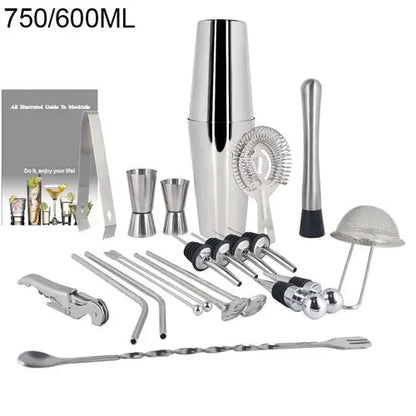 Boston Cocktail Shaker Bar Tools Wine Mixer Set Crimson Medea