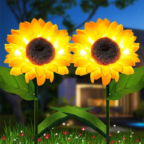 2/4/6 PCS Solar Sunflower Lights LED Waterproof Landscape Outdoor Pink Iolaus