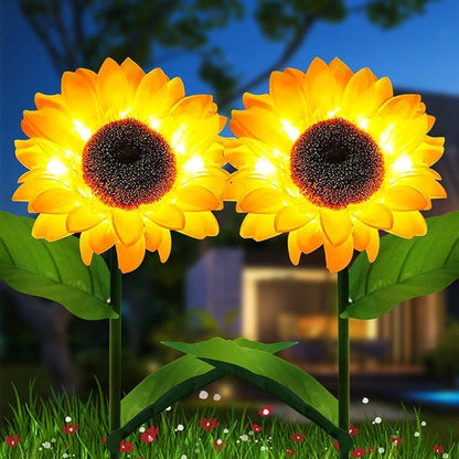 2/4/6 PCS Solar Sunflower Lights LED Waterproof Landscape Outdoor Pink Iolaus