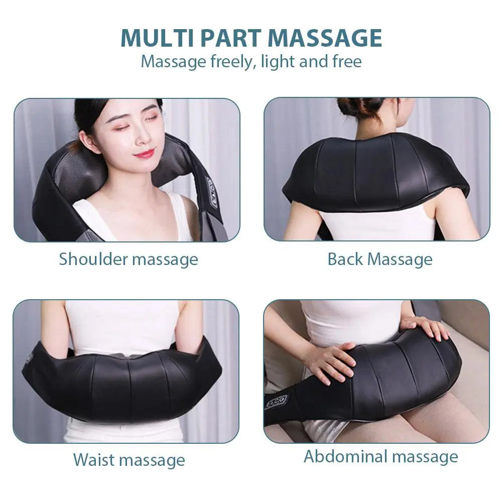 Multifunctional Electric Shiatsu Neck Back Massager with Soothing Heat Pink Iolaus