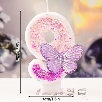 3D Number Cake Decorating Candle Pink Glitter Birthday Candles Digital Candle Cake Topper Birthday Party Anniversary Cake Decor