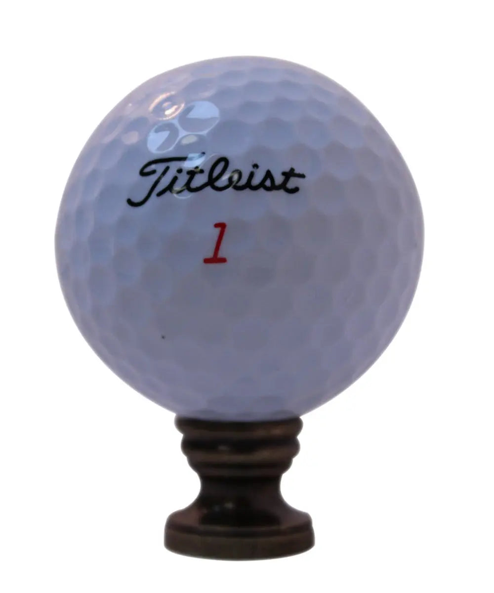 Golf Ball Lamp Finial, White, 2.25"h Thulite