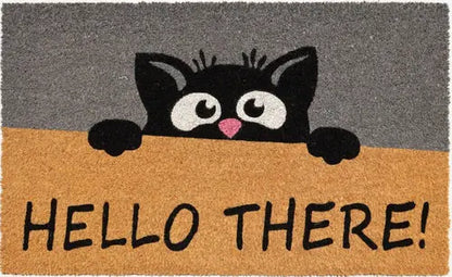 18&quot; X 30&quot; Beige and Black Coir Animal Print Outdoor Door Mat White Diomedes