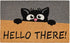 18" X 30" Beige and Black Coir Animal Print Outdoor Door Mat White Diomedes