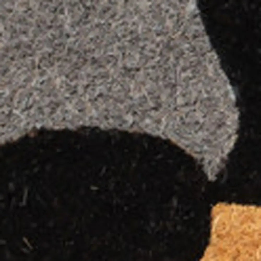 18&quot; X 30&quot; Beige and Black Coir Animal Print Outdoor Door Mat White Diomedes