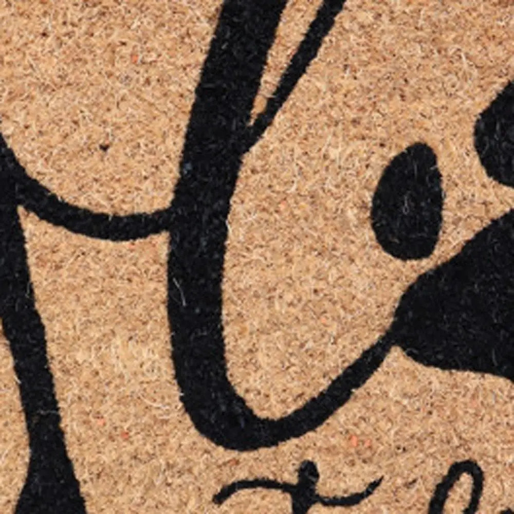 18&quot; X 30&quot; Beige and Black Coir Dog Outdoor Door Mat White Diomedes