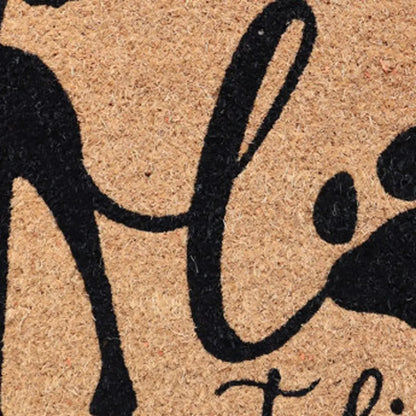 18&quot; X 30&quot; Beige and Black Coir Dog Outdoor Door Mat White Diomedes