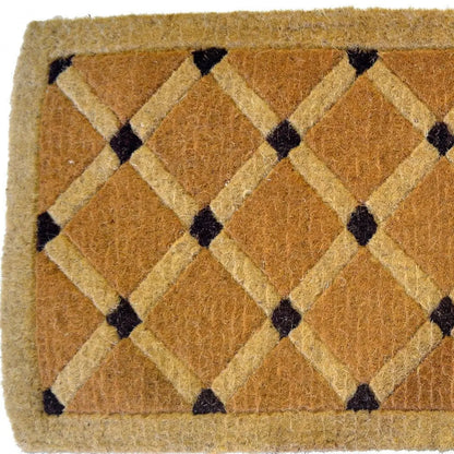 24&quot; X 48&quot; Brown Coir Outdoor Door Mat White Diomedes
