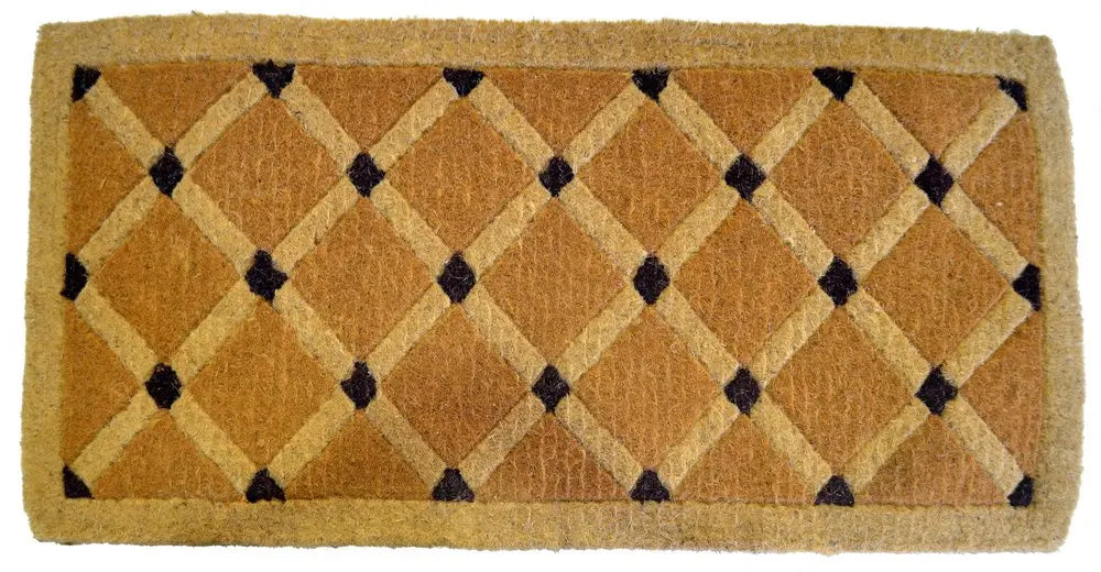 24&quot; X 48&quot; Brown Coir Outdoor Door Mat White Diomedes