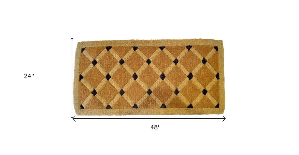 24&quot; X 48&quot; Brown Coir Outdoor Door Mat White Diomedes
