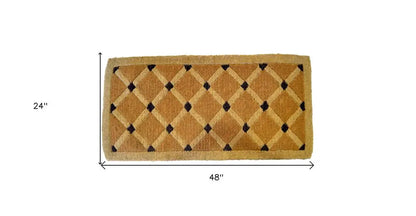 24&quot; X 48&quot; Brown Coir Outdoor Door Mat White Diomedes