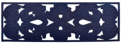 10&quot; X 30&quot; Black Rubber Outdoor Door Mat White Diomedes