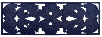 10&quot; X 30&quot; Black Rubber Outdoor Door Mat White Diomedes