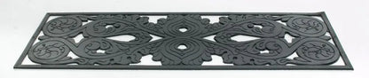 10&quot; X 30&quot; Black Rubber Outdoor Door Mat White Diomedes