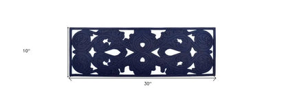 10&quot; X 30&quot; Black Rubber Outdoor Door Mat White Diomedes
