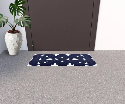 10&quot; X 30&quot; Black Rubber Outdoor Door Mat White Diomedes