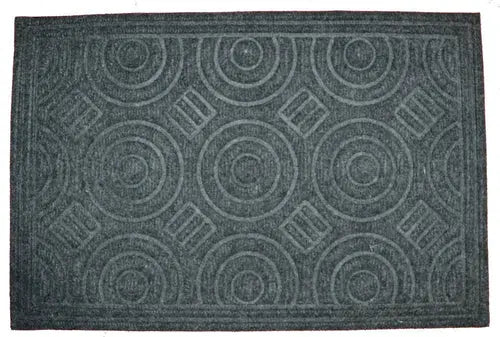 16&quot; X 27&quot; Gray Synthetic Fiber Abstract Outdoor Door Mat White Diomedes