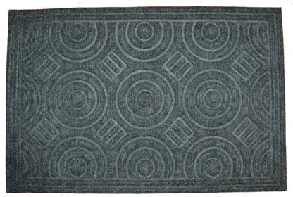 16&quot; X 27&quot; Gray Synthetic Fiber Abstract Outdoor Door Mat White Diomedes