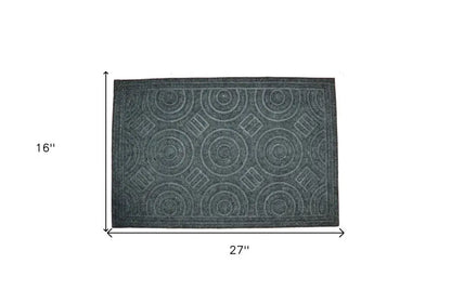 16&quot; X 27&quot; Gray Synthetic Fiber Abstract Outdoor Door Mat White Diomedes