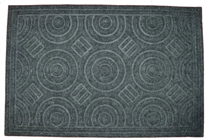 16&quot; X 27&quot; Gray Synthetic Fiber Abstract Outdoor Door Mat White Diomedes