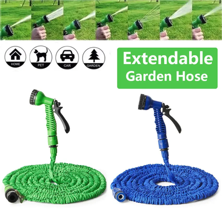 Expanding Expandable Flexible Garden Water Hose w Spray Nozzle 25, 50, Puce Gaia