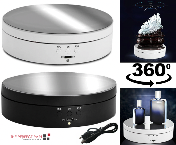 360° Electric Motorized Rotating Display Stand Jewelry Photography Puce Gaia