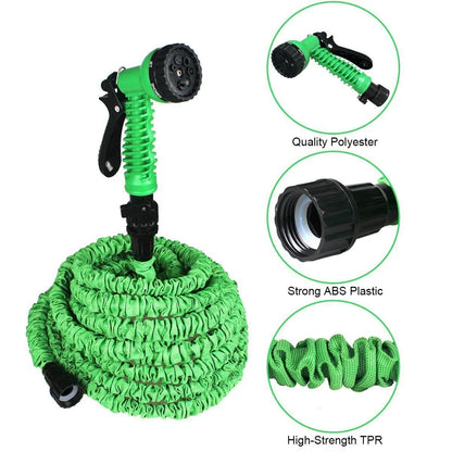 Expanding Expandable Flexible Garden Water Hose w Spray Nozzle 25, 50, Puce Gaia