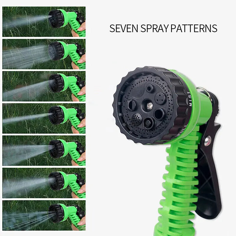 Expanding Expandable Flexible Garden Water Hose w Spray Nozzle 25, 50, Puce Gaia