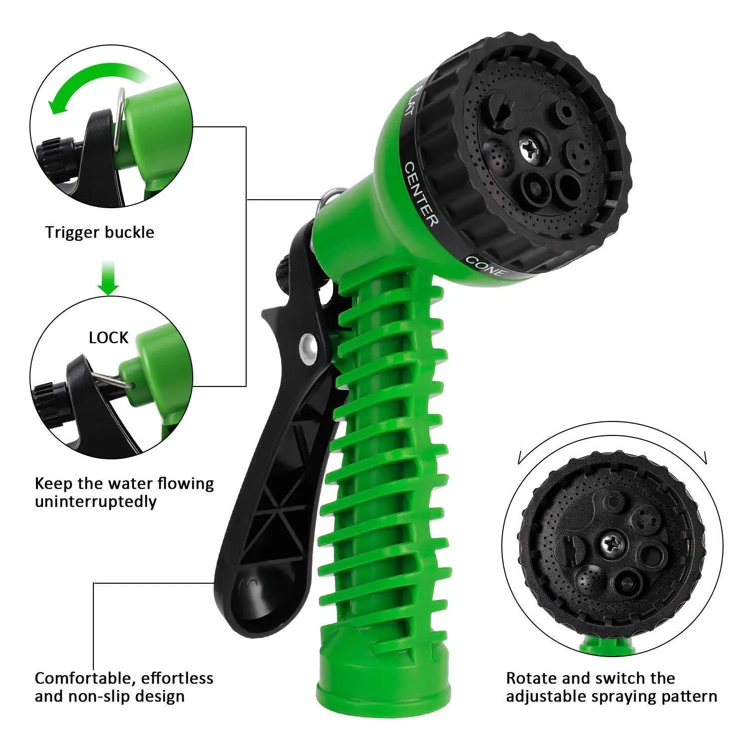 Expanding Expandable Flexible Garden Water Hose w Spray Nozzle 25, 50, Puce Gaia
