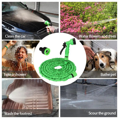 Expanding Expandable Flexible Garden Water Hose w Spray Nozzle 25, 50, Puce Gaia