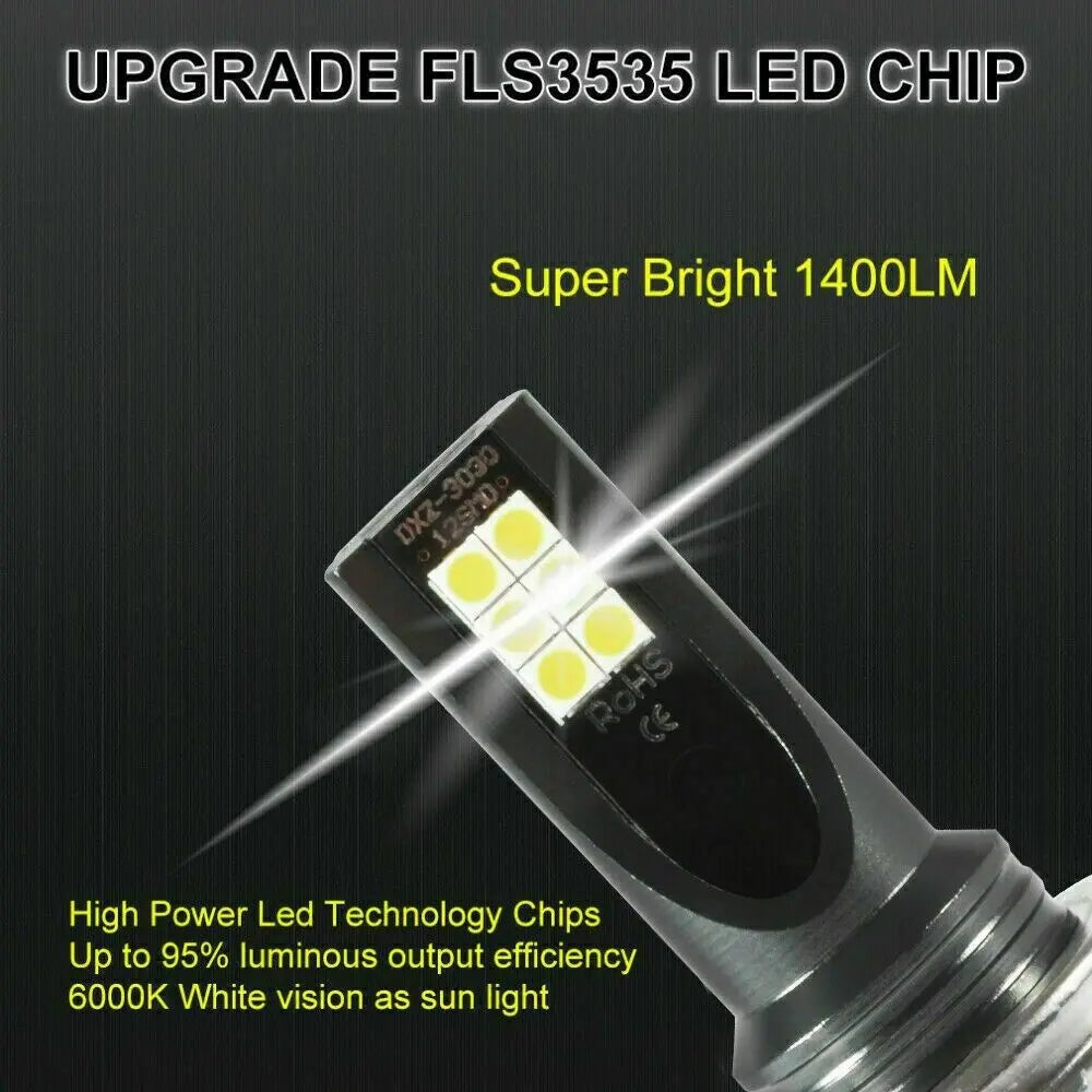 9005 9006 LED Headlights Kit Combo Bulbs 8000K High Low Beam Super Puce Gaia