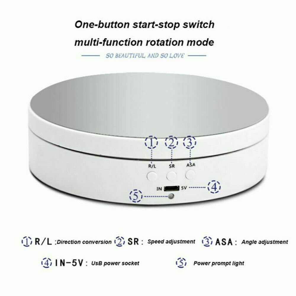 360° Electric Motorized Rotating Display Stand Jewelry Photography Puce Gaia
