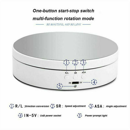 360° Electric Motorized Rotating Display Stand Jewelry Photography Puce Gaia