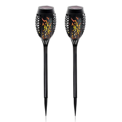 2 Pcs Solar Lights Outdoor Solar 12 Led Torch Flickering Flame Lights Pink Iolaus